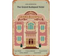 Zuhhgii The Grand Budapest Hotel Retro Metal Sign Vintage Kitchen Garage Man Cave Wall Decor Funny Gift Bar Decorations Art Poster Tin Sign 8x12 Inch.
