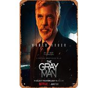 Zuhhgii The Gray Man (Billy Bob Thornton,Donald Fitzroy) Movie Poster Tin Sign Film Movie Cinema Theater 8x12 inches Vintage Metal Tin Sign for Home Bar Pub Garage Decor Gifts