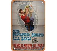 Zuhhgii The Great Bank Robbery Movie Poster Retro Film Tin Sign Cafe Restaurant Home Wall Retro Club Restaurant Man Cave Gift Vintage Metal Sign 12x8 inch.