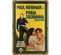 Zuhhgii The Left Handed Gun Movie Poster Retro Film Tin Sign Cafe Restaurant Home Wall Retro Club Restaurant Man Cave Gift Vintage Metal Sign 12x8 inch.