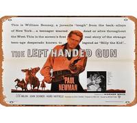 Zuhhgii The Left Handed Gun Movie Poster Retro Film Tin Sign Cafe Restaurant Home Wall Retro Club Restaurant Man Cave Gift Vintage Metal Sign 12x8 inch.