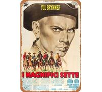 Zuhhgii The Magnificent Seven Movie Poster Retro Film Tin Sign Cafe Restaurant Home Wall Retro Club Restaurant Man Cave Gift Vintage Metal Sign 12x8 inch.