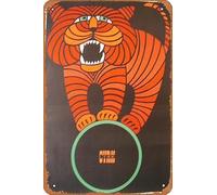 Zuhhgii Tiger on CYRK ball Movie Poster Retro Film Tin Sign Cafe Restaurant Home Wall Retro Club Restaurant Man Cave Gift Vintage Metal Sign 12x8 inch.