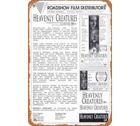 Zuhhgii Tin Sign Retro HEAVENLY CREATURES Rare AUSTRALIAN Movie Press Sheet Melanie LynskeyKate Winslet Movie Tin Sign Poster,Retro Vintage Metal Classic Film and Television Poster Bar Club Movie Wall