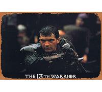 Zuhhgii Tin Sign Retro THE 13TH WARRIOR Original Lobby Card 6 Antonio Banderas Diane Venora Movie Tin Sign Poster,Retro Vintage Metal Classic Film and Television Poster Bar Club Movie Wall Art