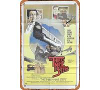 Zuhhgii Tin Sign Retro THE THIRTY NINE STEPS Original One Sheet Movie Poster Robert Powell David Warner Movie Tin Sign Poster,Retro Vintage Metal Classic Film and Television Poster Bar Club Movie Wall