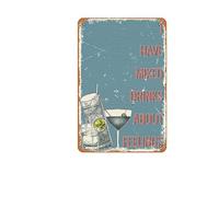 Zuhhgii Tin Sign Vintage I Have Mixed Drinks About Feelings Bartender Vertical Poster Bar Club Family Bathroom Toilet Cafe Funny Wall Decoration Gift Metal Signs 8x12 Inches
