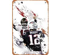 Zuhhgii Tom Brady Patriotic Bucs Poster Retro Metal Sign Funny Vintage Tin Sign Art Wall Decor Plaque Poster for Music Cafe Bar Restaurant Supermarket Shop Film Gifts Idea 8x12 Inches