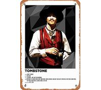 Zuhhgii tombstone doc holliday| Funny Tin Sign Vintage Wall Poster Retro Iron Painting Metal Plaque for Bar Cafe Garage Home Gift Birthday Wedding 12x8 inch.