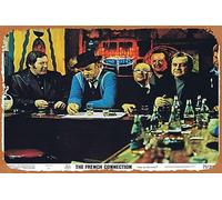 Zuhhgii Vintage Classic Movie Poster Tin Sign THE FRENCH CONNECTION Original Lobby Card 4 Gene Hackman Roy Scheider Retro Metal Film TV Poster Gift Karaoke Bar Pub Club Decorative Wall Plates Man Cave