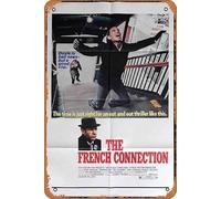 Zuhhgii Vintage Classic Movie Poster Tin Sign THE FRENCH CONNECTION Original One Sheet Movie poster Gene Hackman Roy Scheider Retro Metal Film TV Poster Gift Karaoke Bar Pub Club Decorative Wall
