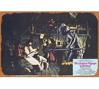 Zuhhgii Vintage Classic Movie Poster Tin Sign THE GOLDEN VOYAGE OF SINBAD Original Lobby Card 4 Ray Harryhausen Retro Metal Film TV Poster Gift Karaoke Bar Pub Club Decorative Wall Plates Man Cave