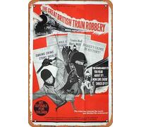 Zuhhgii Vintage Classic Movie Poster Tin Sign THE GREAT BRITISH TRAIN ROBBERY One Sheet Movie Poster Crime Film Noir Retro Metal Film TV Poster Gift Karaoke Bar Pub Club Decorative Wall Plates Man
