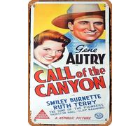Zuhhgii Vintage Classic Old Movie CALL OF THE CANYON Original Daybill Movie Poster Gene Autry Film Poster Metal Tin Sign TV Poster Gift Karaoke Bar Pub Club Decorative Wall Plates Man Cave Home Decor