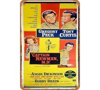 Zuhhgii Vintage Classic Old Movie CAPTAIN NEWMAN MD Original Daybill Movie Poster Gregory Peck Tony Curtis Angie Dickinson Film Poster Metal Tin Sign TV Poster Gift Karaoke Bar Pub Club Decorative