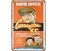 Zuhhgii Vintage Classic Old Movie CARRINGTON VC Original daybill Movie Poster David Niven Margaret Leighton Noelle Middleton Film Poster Metal Tin Sign TV Poster Gift Karaoke Bar Pub Club Decorative