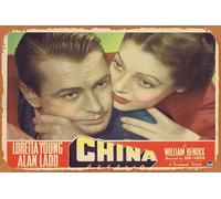 Zuhhgii Vintage Classic Old Movie CHINA Original Lobby Card 1 Loretta Young Alan Ladd William Bendix Film Poster Metal Tin Sign TV Poster Gift Karaoke Bar Pub Club Decorative Wall Plates Man Cave Home