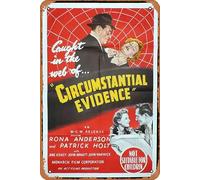 Zuhhgii Vintage Classic Old Movie CIRCUMSTANTIAL EVIDENCE Original One sheet Movie Poster Rona Anderson British Film Noir Film Poster Metal Tin Sign TV Poster Gift Karaoke Bar Pub Club Decorative Wall