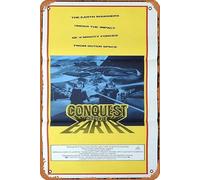Zuhhgii Vintage Classic Old Movie CONQUEST OF THE EARTH daybill Movie poster Battlestar Galactica Film Poster Metal Tin Sign TV Poster Gift Karaoke Bar Pub Club Decorative Wall Plates Man Cave Home
