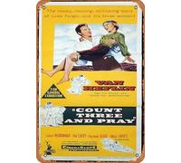 Zuhhgii Vintage Classic Old Movie COUNT THREE AND PRAY Original Daybill Movie Poster Van Heflin Film Poster Metal Tin Sign TV Poster Gift Karaoke Bar Pub Club Decorative Wall Plates Man Cave Home