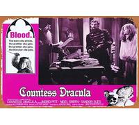 Zuhhgii Vintage Classic Old Movie COUNTESS DRACULA Lobby Card 6 HAMMER HORROR Ingrid Pitt Film Poster Metal Tin Sign TV Poster Gift Karaoke Bar Pub Club Decorative Wall Plates Man Cave Home Decor 8x12