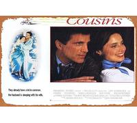 Zuhhgii Vintage Classic Old Movie COUSINS Original Lobby Card 1 Ted Danson Isabella Rossellini Sean Young Film Poster Metal Tin Sign TV Poster Gift Karaoke Bar Pub Club Decorative Wall Plates Man Cave