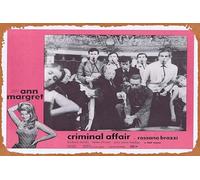 Zuhhgii Vintage Classic Old Movie CRIMINAL AFFAIR Vintage Movie Lobby Card 3 Ann Margret Rossano Brazzi Film Poster Metal Tin Sign TV Poster Gift Karaoke Bar Pub Club Decorative Wall Plates Man Cave