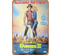 Zuhhgii Vintage Classic Old Movie CROCODILE DUNDEE II ’88 Paul Hogan ORIGINAL YUGOSLAV poster Film Poster Metal Tin Sign TV Poster Gift Karaoke Bar Pub Club Decorative Wall Plates Man Cave Home Decor