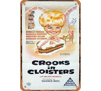 Zuhhgii Vintage Classic Old Movie CROOKS IN CLOISTERS Original Daybill Movie Poster Barbara Windsor British Comedy Film Poster Metal Tin Sign TV Poster Gift Karaoke Bar Pub Club Decorative Wall Plates