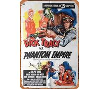 Zuhhgii Vintage Classic Old Movie DICK TRACY VS PHANTOM EMPIRE Original One sheet Movie Poster 1952r Republic Serial Film Poster Metal Tin Sign TV Poster Gift Karaoke Bar Pub Club Decorative Wall