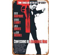 Zuhhgii Vintage Confession of a Dangerous Mind movie poster Tin Sign,Television Poster Gift Wall Decor Art for Gift Film TV Karaoke Man Cave Musical Bars,Cafes,Bar Club,Pubs 8x12 inch Inch Metal Signs