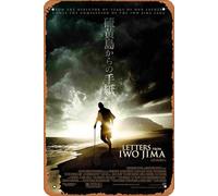 Zuhhgii Vintage Letters from Iwo Jima movie poster Tin Sign,Television Poster Gift Wall Decor Art for Gift Film TV Karaoke Man Cave Musical Bars,Cafes,Bar Club,Pubs 8x12 inch Inch Metal Signs.