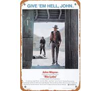 Zuhhgii Vintage Look Metal Sign Rio Lobo 1970 Movie Poster Retro of Classic Old Film Poster Metal Sign Bar Gift Wall Art Decor Tin Sign - 8x12inch.