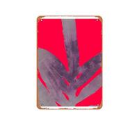 Zuhhgii Vintage Metal Poster - Alicia Jones Purple Fern On Red Tin Sign 12 X 8 Inches Suitable for Wall Decoration of Bar,Cafe,Garage,Man CAVE