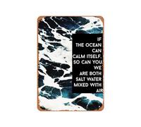 Zuhhgii Vintage Metal Poster - Nelly Dimitrova If The Ocean Can Inspirational Quote Tin Sign 12 X 8 Inches Suitable for Wall Decoration of Bar,Cafe,Garage,Man CAVE