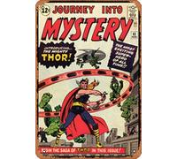 Zuhhgii Vintage Metal Signs,Funny Journey Into Mystery #83 Introducing THOR (Aug. 1962) Cover POSTER Poster Sign Wall Art Decor Plaque for Musical Man Cave Farmhouse Bar Pub Club Cafe Bathroom Movie