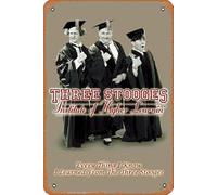 Zuhhgii Vintage Metal Signs,Funny The Three Stooges Higher Learnin' Poster Poster Sign Wall Art Decor Plaque for Musical Man Cave Farmhouse Bar Pub Club Cafe Bathroom Movie Poster Tin Sign 8x12 inch