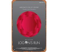 Zuhhgii Vintage Metal Signs Logan's Run Vertical Print Poster Musical Bar Pub Cafe Wall Kitchen Bathroo Poster Karaoke Retro Decor Art 8x12 inch Tin Sign.