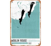 Zuhhgii Vintage Metal Tin Sign Moulin Rouge Vertical Print Poster Musical Bar Pub Cafe Wall Kitchen Bathroo Poster Karaoke Retro Decor Art 8x12 inch Tin Sign.