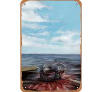 Zuhhgii Vintage Movie Poster Tin Sign Jaws Classic Film Decor Wall Art Painting Poster Musical Bar Pub Cafe Wall Kitchen Bathroo Poster Karaoke Retro Decor Art 8x12 inch Film Television Metal Tin Sign