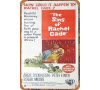 Zuhhgii Vintage Movie Poster Tin Sign THE SINS OF RACHEL CADE Original Day0bill Movie poster Angie Dickinson Peter Finch Retro of Classic Old Film Poster Metal Sign TV Bar Wall Club Restaurant Man