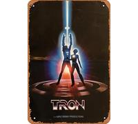 Zuhhgii Vintage Movie Poster Tron 1982 Tin Sign,Retro of Classic Old Film Poster Metal Sign Bar Gift Karaoke Club Man Cave Wall Decoration 8x12 Inches Plaques.
