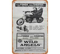 Zuhhgii Vintage Movie Poster Wild Angels,The late 1960's Tin Sign,Retro of Classic Old Film Poster Metal Sign Bar Gift Karaoke Club Man Cave Wall Decoration 8x12 Inches Plaques.