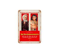 Zuhhgii Vintage Tin Sign The Ten Commandments 1956 Film Poster Epic Religious Drama Vintage Movie Posters Wall Decor Decorations Art Poster Gift Metal Sign8x12Inch