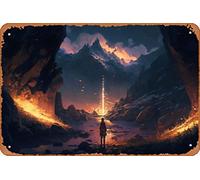 Zuhhgii Wandering Pilgrim: Exploring the Beauty and Pain of a Mystical Land 7 Magic and Fantasy People Nature and Landscapes Metal Tin Sign - 8x12 Vintage Look Poster Wall Decor Plaque