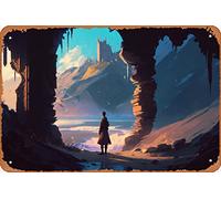 Zuhhgii Wandering Pilgrim: Exploring the Beauty and Pain of a Mystical Land 8 Magic and Fantasy People Nature and Landscapes Metal Tin Sign - 8x12 Vintage Look Poster Wall Decor Plaque