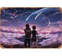 Zuhhgii Your Name Anime Japan Anime Makoto Shinkai Wall Decor Art Print Poster for rooms,Kitchens,Offices,Bars,Cafes,Clubs,restaurants,Farms Vintage Metal Tin Sign 8x12 Inch