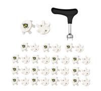 ZUHK 30 Pieces Golf Shoe Spikes Replacements+Golf Cleats Spanner,Stainless Steel Shoe Wrench Spike Replacement Aid fit for Golf Shoe Accessories (White)