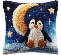 ZUHK 3D Animal Latch Hook Kit 43x43cm -Pre Printed Embroidery Craft Set fit for Christmas and Home Decoration (Penguin)