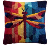 ZUHK 3D Pillow Cushion Cover DIY Kit | Latch Hook Embroidery Set | Cross Stitch Tool Included | 43x43cm fit for DIY Home Accessories (Flower X)